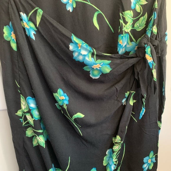 Vintage Studio C Tropical Wrap Tie Waist Dress with Side Slit, [Sz 18W] - Picture 2 of 7